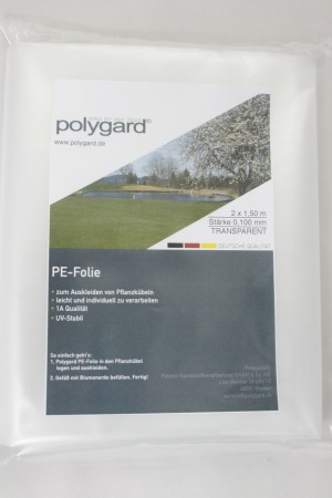 PE-Folie, transparent, 2 x 1,50 m; 0,100 mm